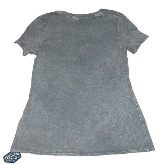 HRT & LUV “Rock N’ Roll” Graphic T-Shirt/Tee | Vintage Grey Wash/Red - Picture 3 of 7